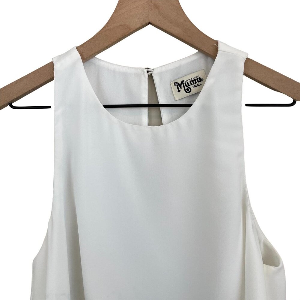 Show Me Your Mumu white crisp King ruffle sleeveless crop top small MSRP 96 - Picture 6 of 12
